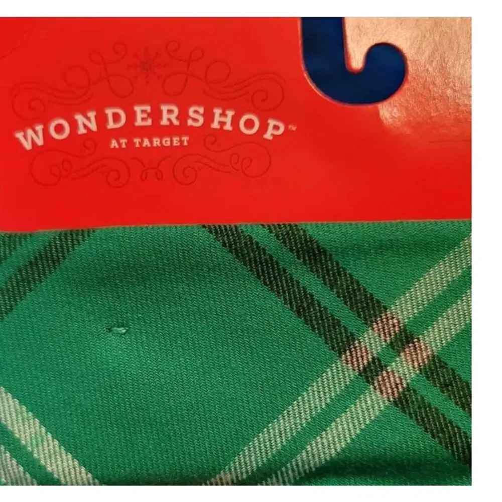 (4) Wondershop Green Plaid Matching Family Cat and Dog Bandana OS